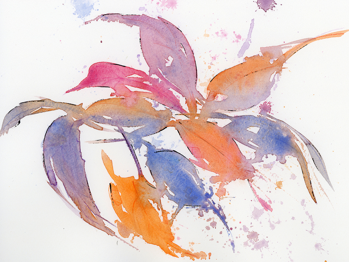 An expressive watercolour and ink floral painting reflecting acceptance, letting go, and finding peace with what cannot be changed.