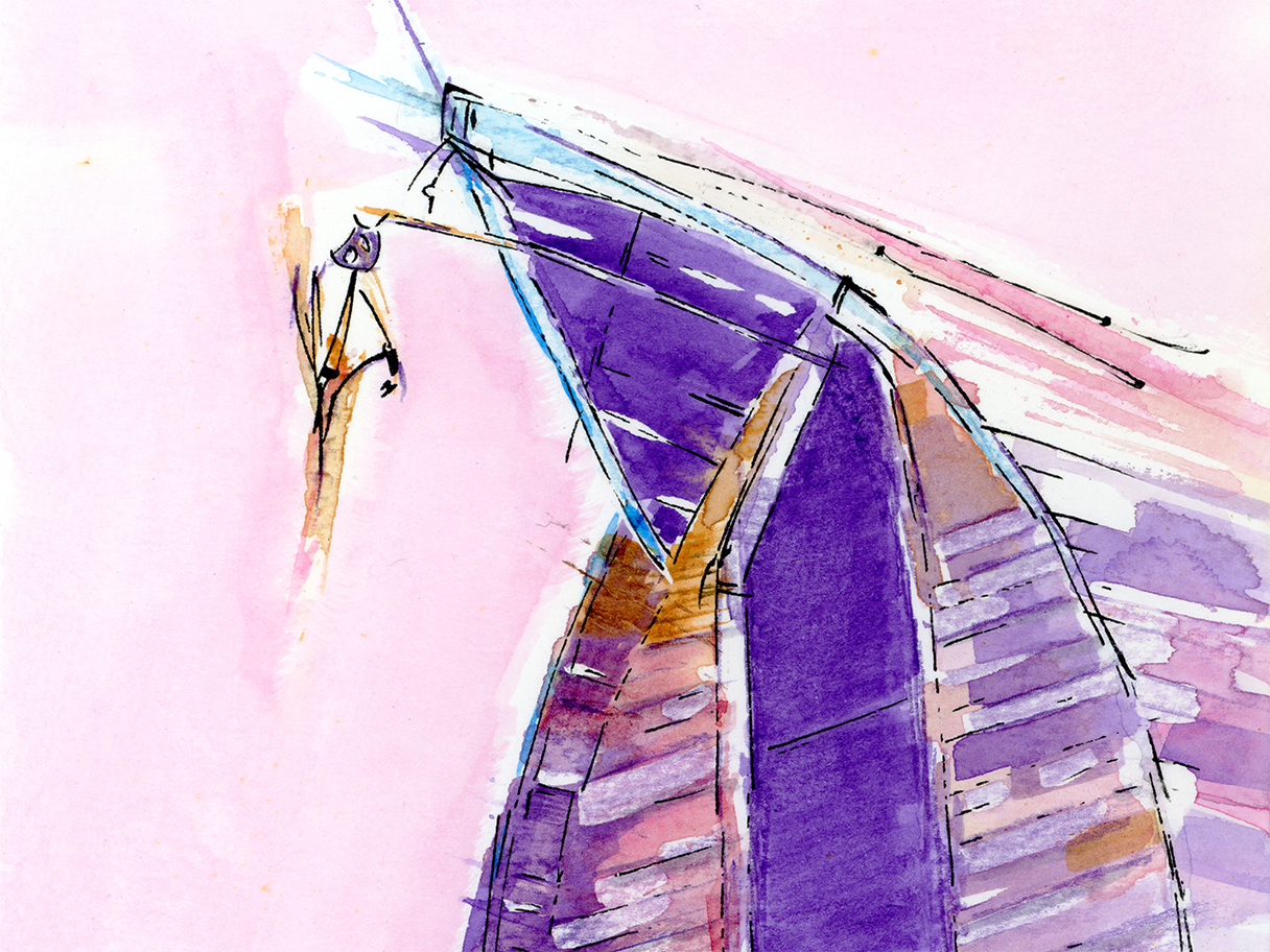 A watercolour and ink painting of a weathered barn, reflecting how a change in perspective can reveal beauty and possibility we may not have seen before.